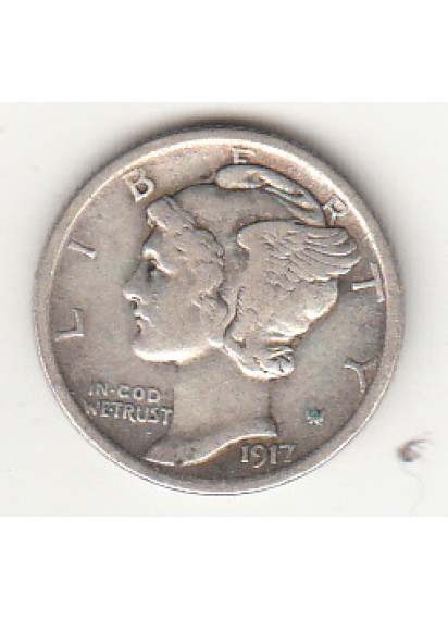 1917 - 10 Cents (Dime) Argento Dollaro Stati Uniti Mercury Dime BB+